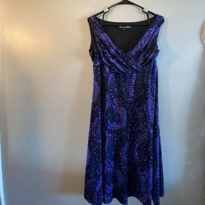 JONES WEAR DRESS, 12, SLEEVLESS, PURPLE & BLACK